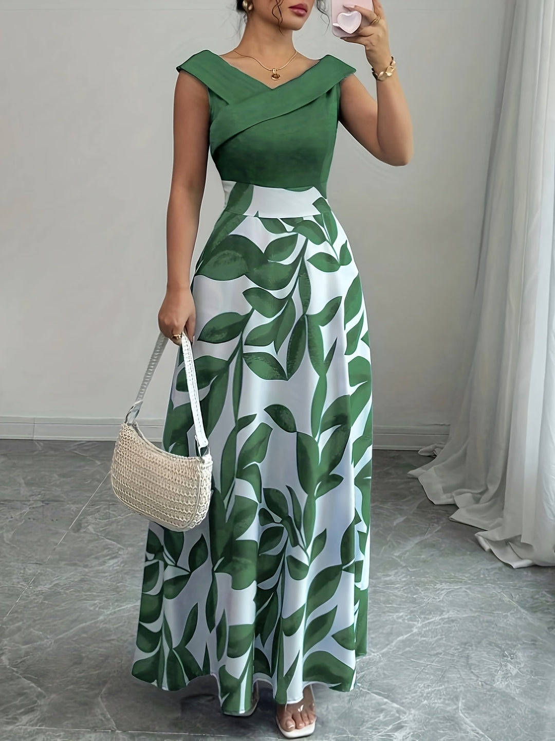 Women's Elegant A-Line Maxi Wedding Guest Dress with Pockets Wedding Guest Dress from Clara & James Palm Beach