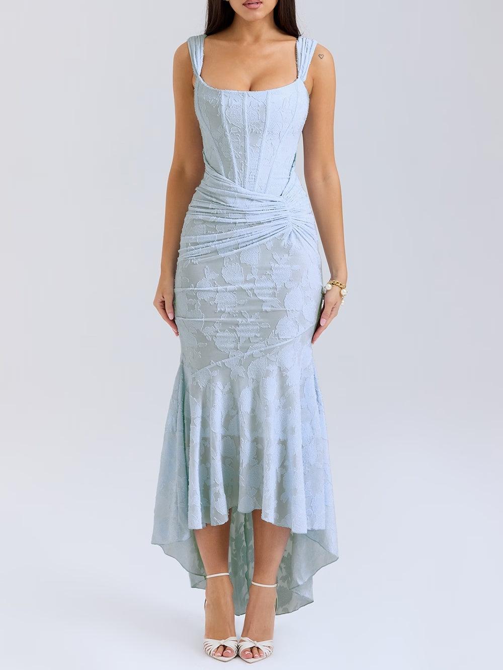 Women's Elegant Floral Corset Maxi Wedding Guest Dress with Wedding Guest Dress from Clara & James Palm Beach