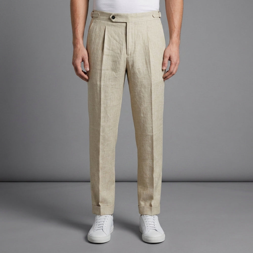 Men's Trapani Linen Pleated Trousers