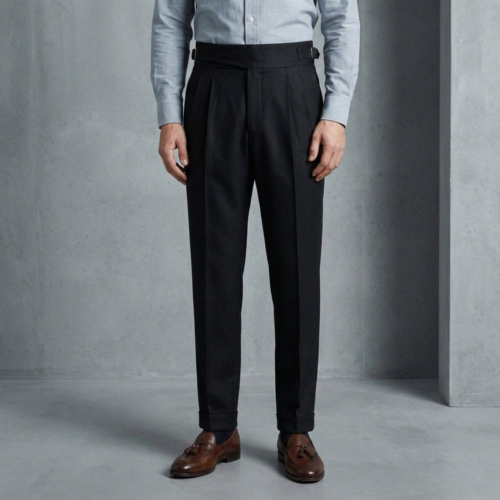 Men's Catania Gurkha Straight Fit Pleated Trousers