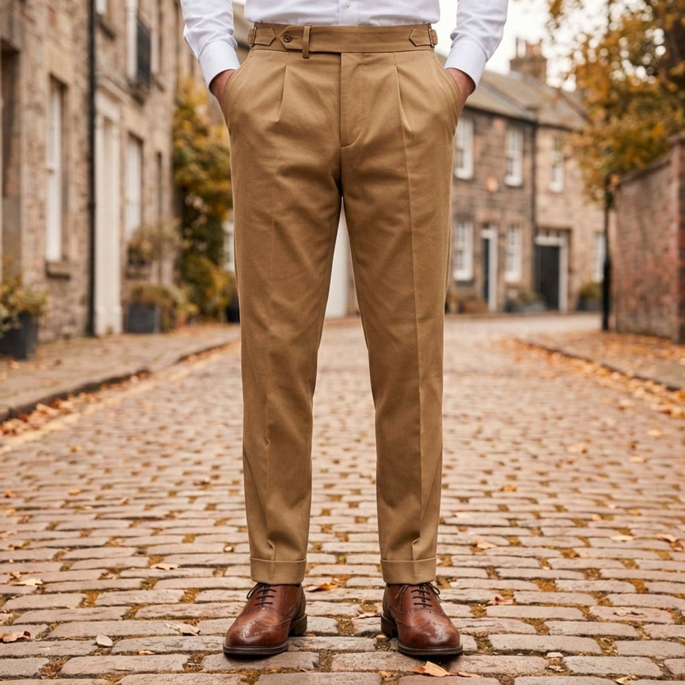 Men's Mantova Cotton Twill Straight Fit Trousers