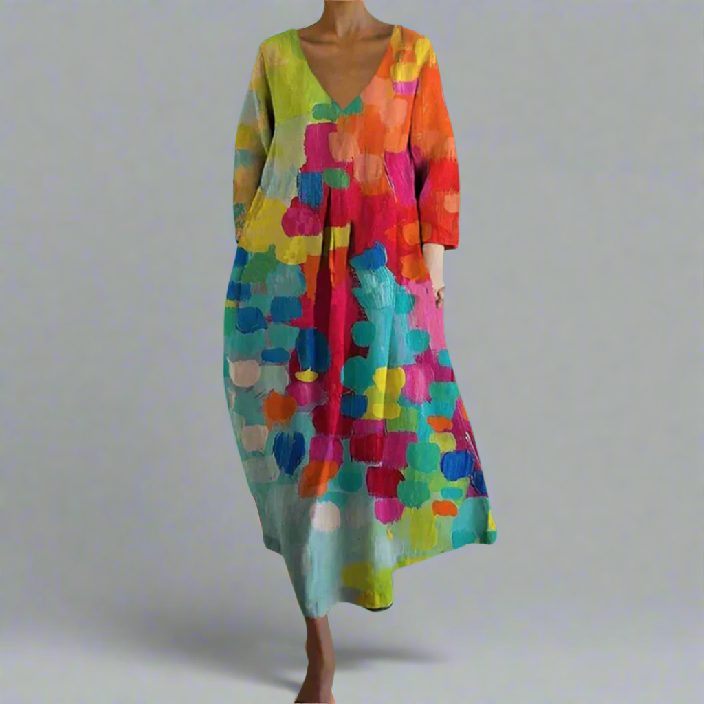 Women's Dress - Abstract Printed Maxi Summer Dress from Clara & James Palm Beach