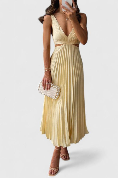 Women's Wedding Guest Dress - Sleeveless Pleated Wedding Guest Dress from Clara & James Palm Beach