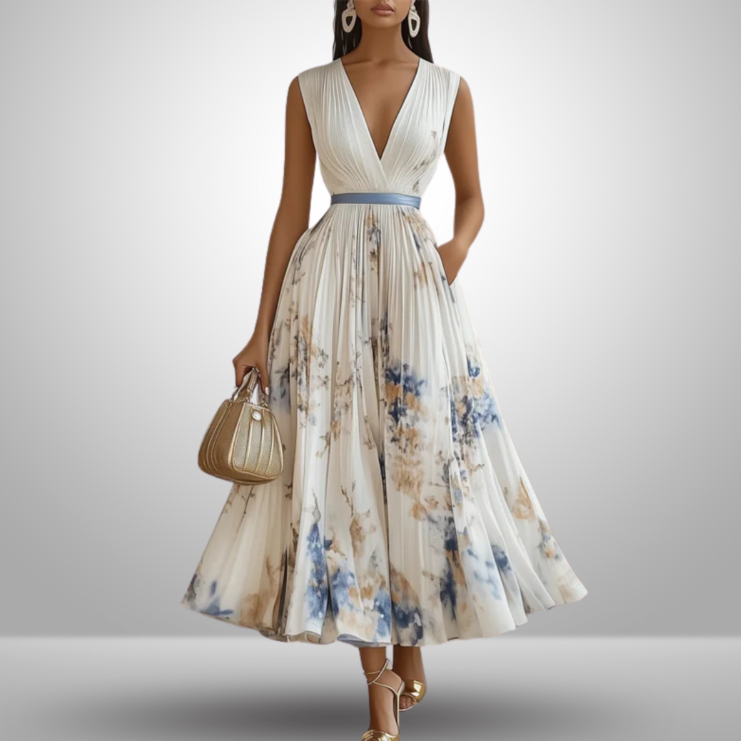 Women's Women’s Summer Dress - Pleated Sleeveless Maxi Wedding Guest Dress from Clara & James Palm Beach