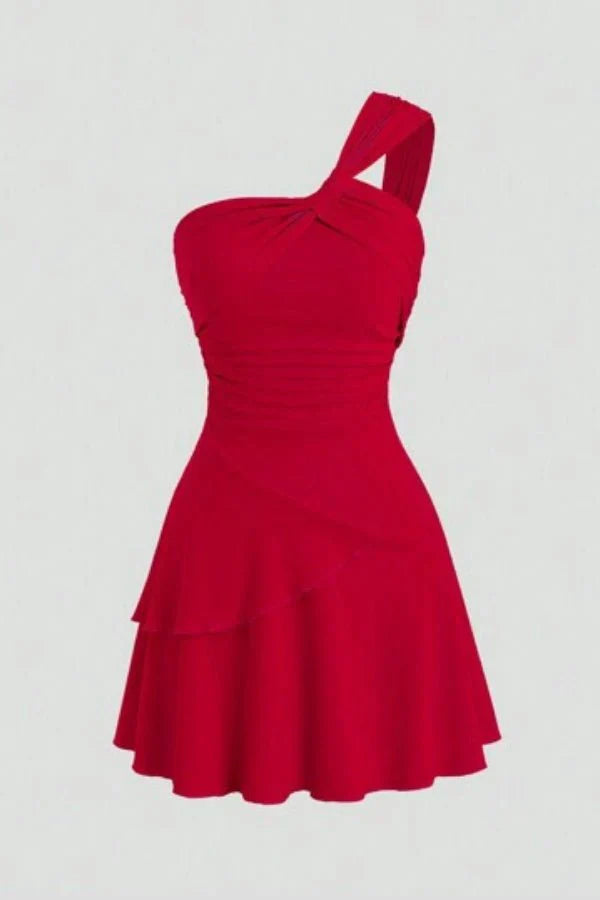 Women's Elegant One-Shoulder Homecoming Mini Dress with Cocktail & Formal Dress from Clara & James Palm Beach