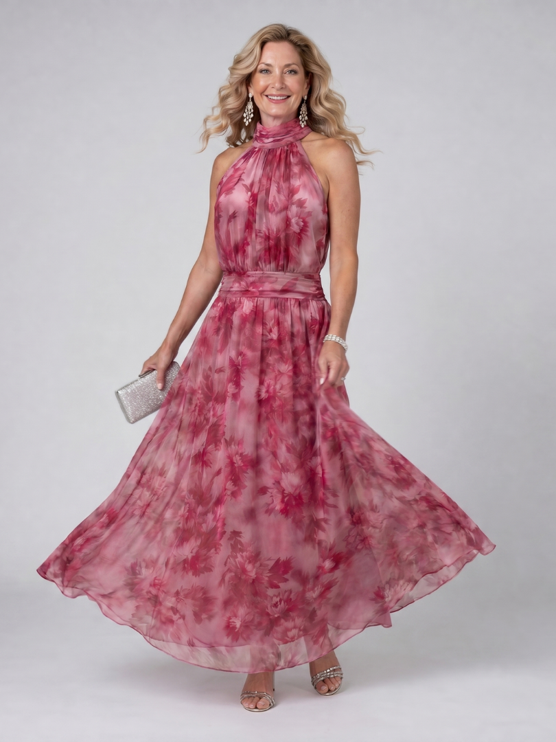 Women's Avien Soft Halter Neck Midi Dress