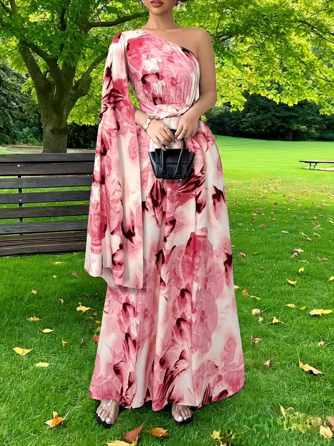 Women's Wedding Guest Maxi Dress - One-Shoulder Wedding Guest Dress from Clara & James Palm Beach