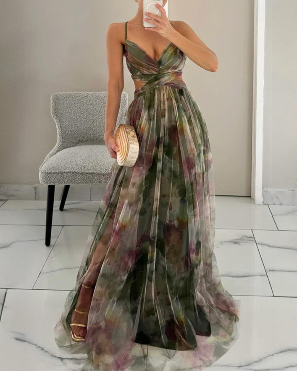 Women's Enchanting Maxi Dress with Floral Print
