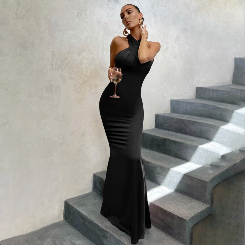 Women's Women’s Dress - Fishtail Open Back Maxi Wedding Guest Dress from Clara & James Palm Beach