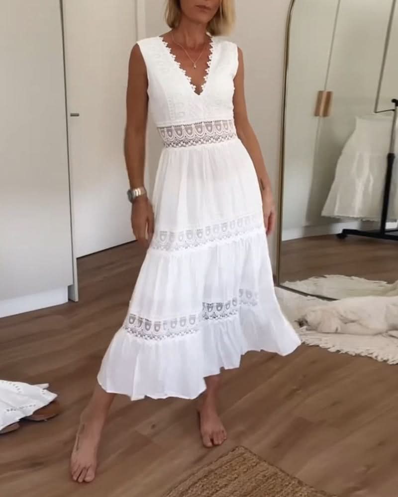 Women's Lace V-Neck Maxi dress