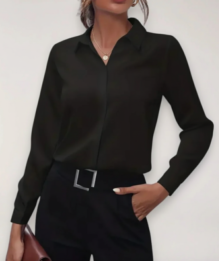 Women's Tailored Elegant Button-Up Blouse Everyday Top & Bottom from Clara & James Palm Beach