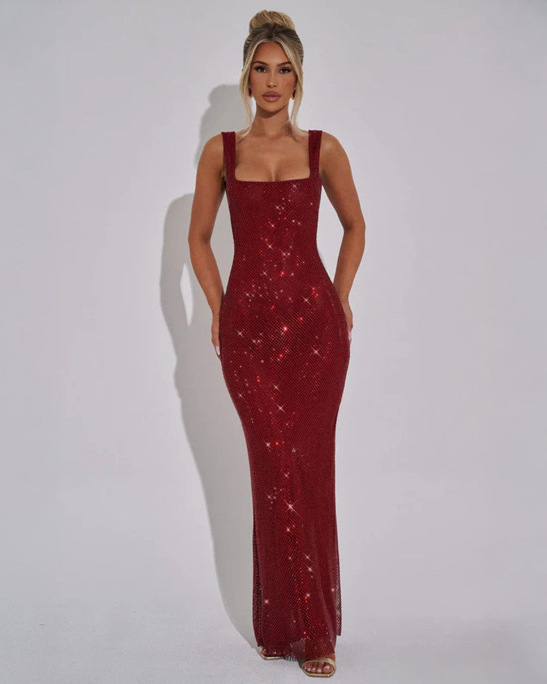 Women's Elegant Embellished Maxi Wedding Guest Dress with Wedding Guest Dress from Clara & James Palm Beach