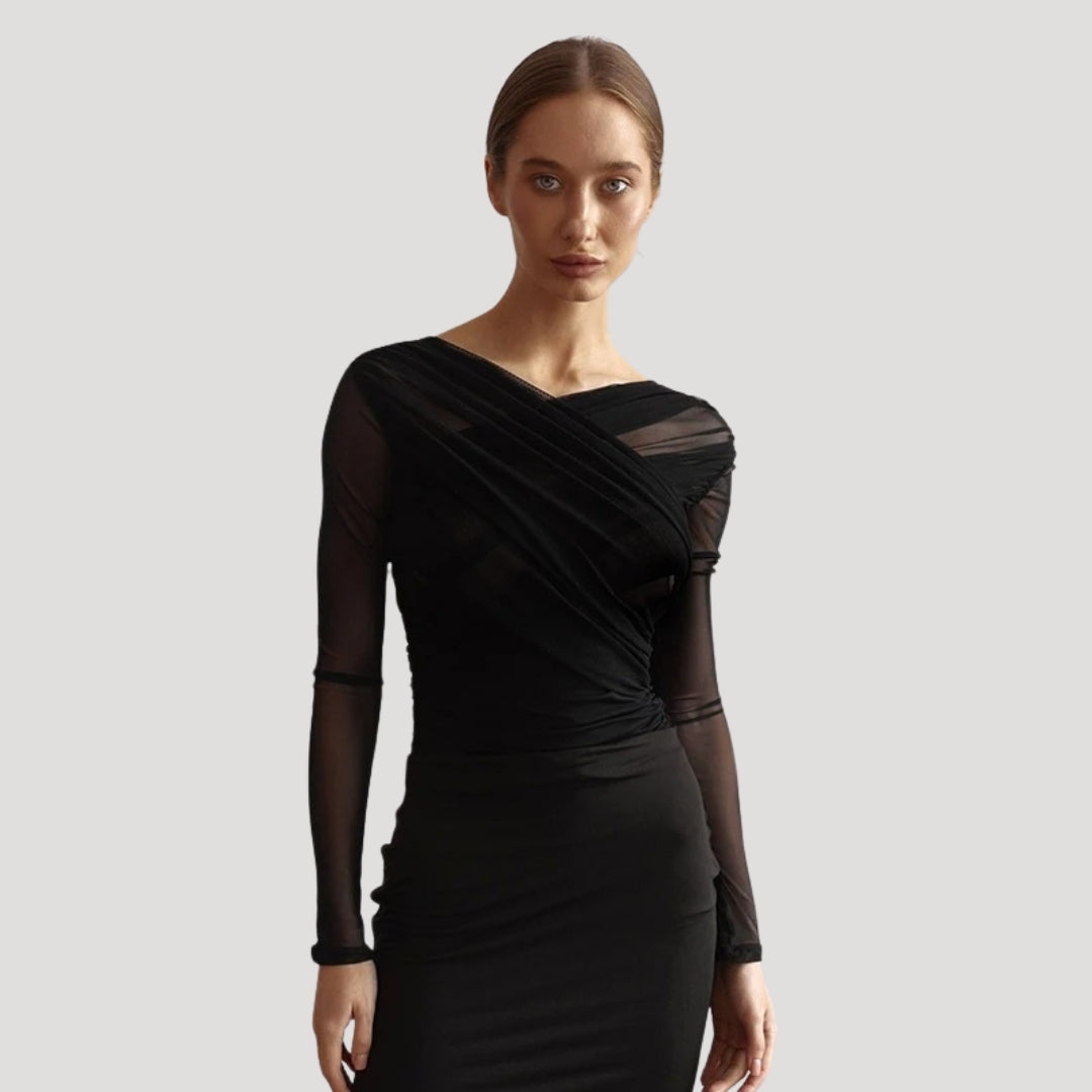 Women's Elegant Sheer Wrap Top with Flattering Fit Everyday Top & Bottom from Clara & James Palm Beach