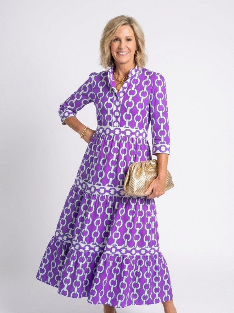 Women's Floral V-Neck Maxi Dress