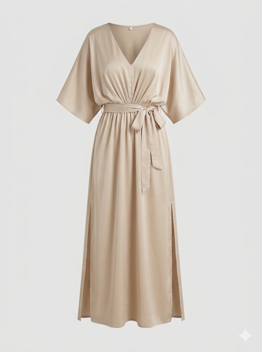 Women's Elegant Maxi Wedding Guest Dress with Tie Waist Wedding Guest Dress from Clara & James Palm Beach