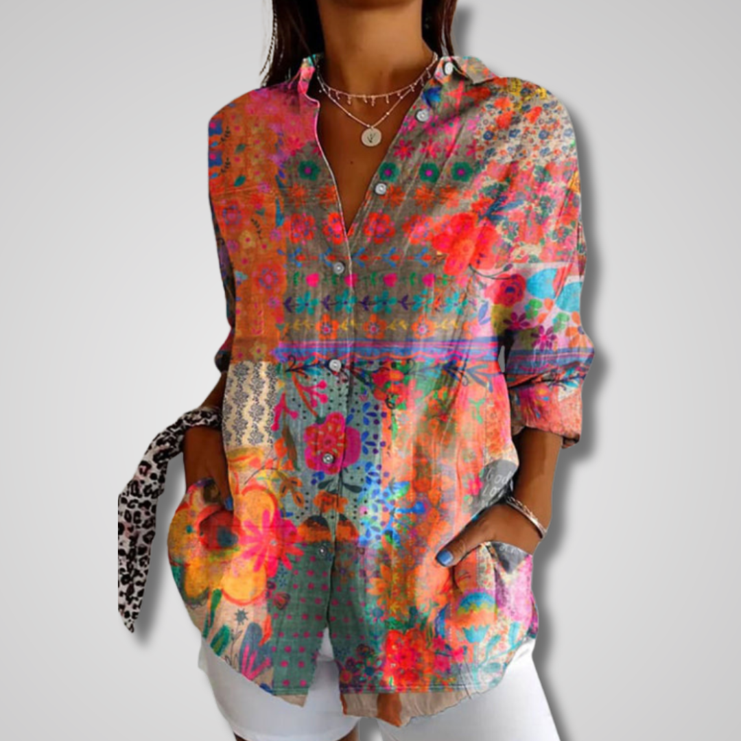 Women's Vintage-Inspired Relaxed Shirt with Effortless Charm Everyday Top & Bottom from Clara & James Palm Beach
