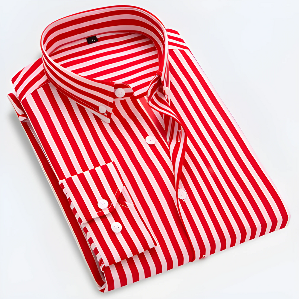 Men's Polo Shirt | Striped Long Sleeve