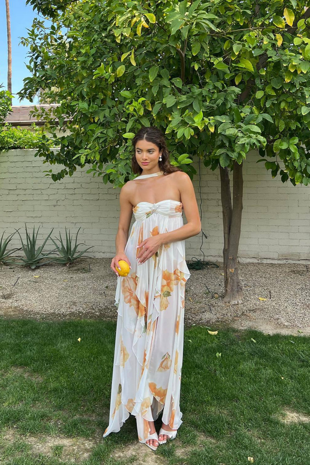 Women's Women’s Dress - Halter Open Back Maxi Wedding Guest Dress from Clara & James Palm Beach