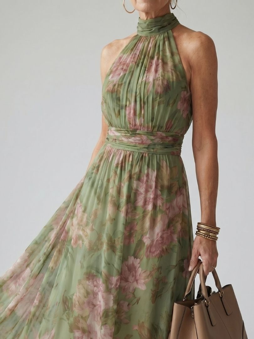 Women's Mirelle Gathered Halter Midi Dress