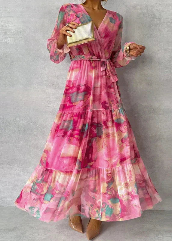 Women's Women’s Dress - Floral Wrap Maxi with V-Neck Wedding Guest Dress from Clara & James Palm Beach