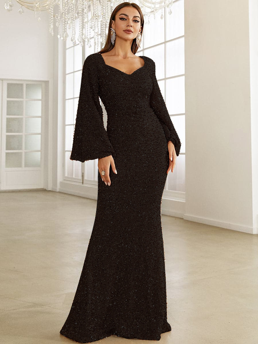Women's Mermaid Maxi Formal Dress with Sequin Details Cocktail & Formal Dress from Clara & James Palm Beach