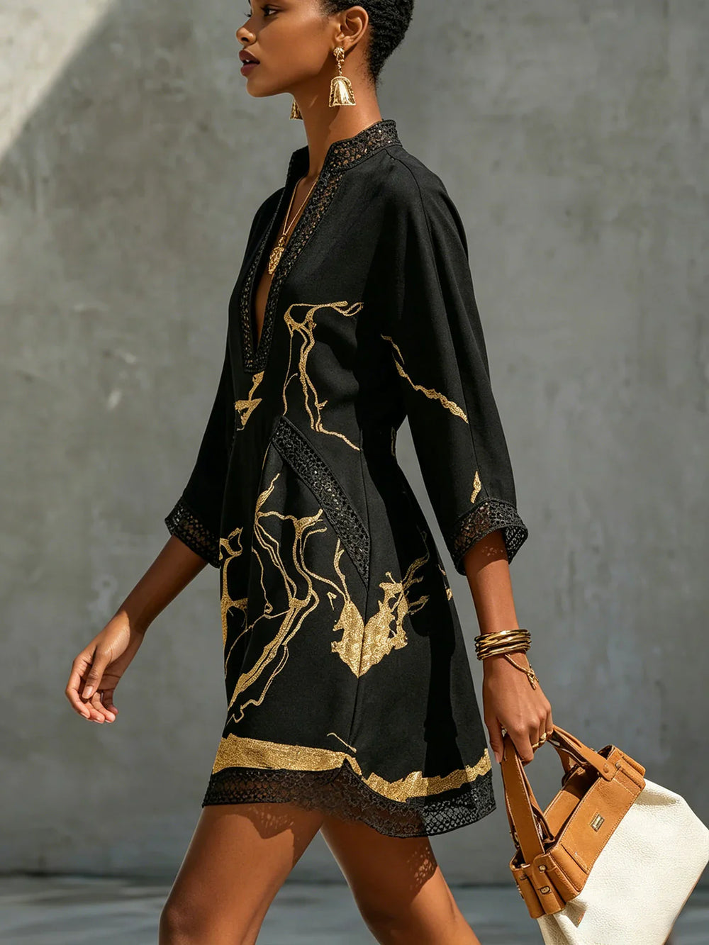 Women's Marble Print Mini Dress