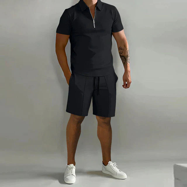 Men's Refined Polo and Tailored Shorts Set Polo Shirt from Clara & James Palm Beach