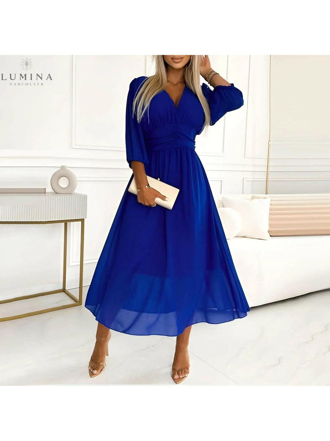 Women's Stylish Wrap Dress Wedding Guest Dress from Clara & James Palm Beach