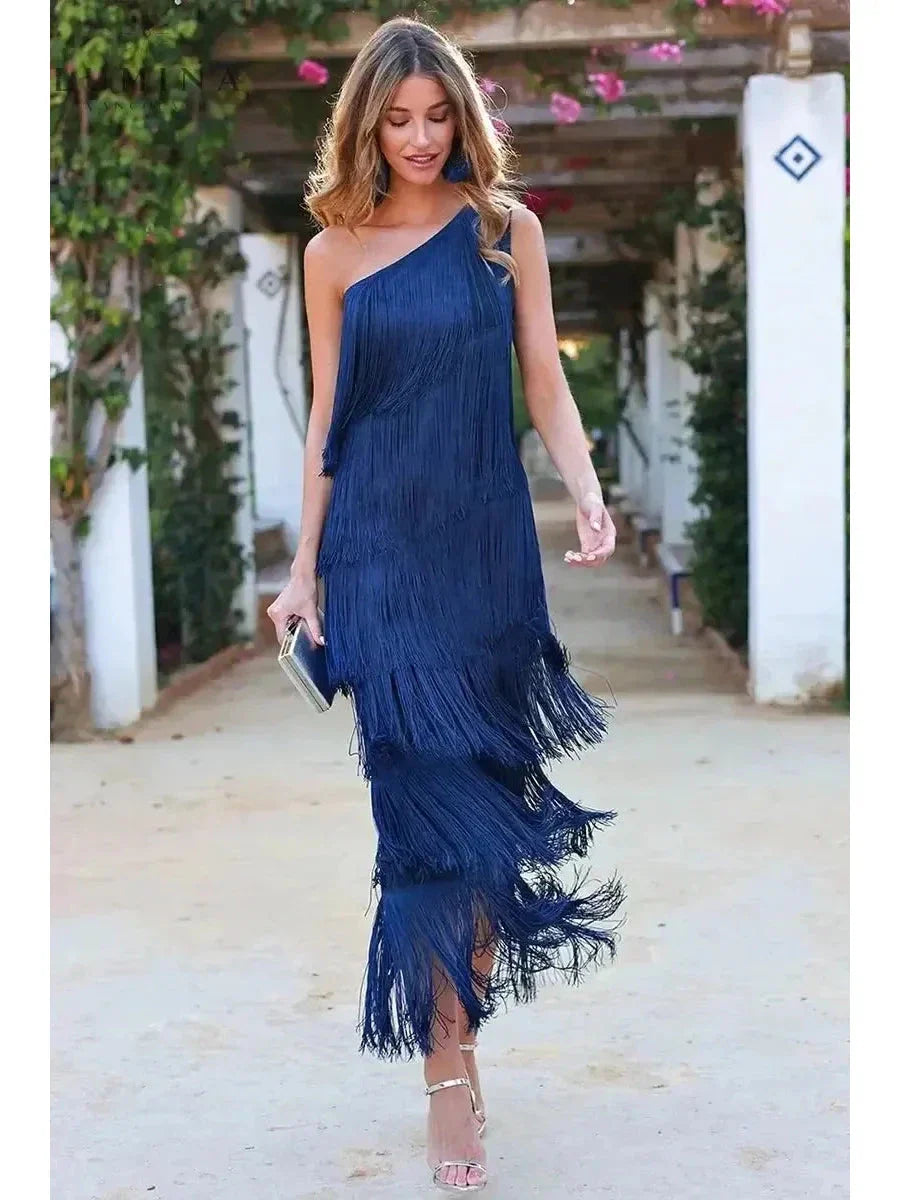 Women's One-Shoulder Dress Wedding Guest Dress from Clara & James Palm Beach