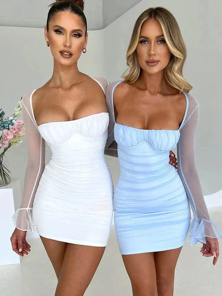 Women's Bodycon Mini Dress with Ruched Homecoming Dress from Clara & James Palm Beach