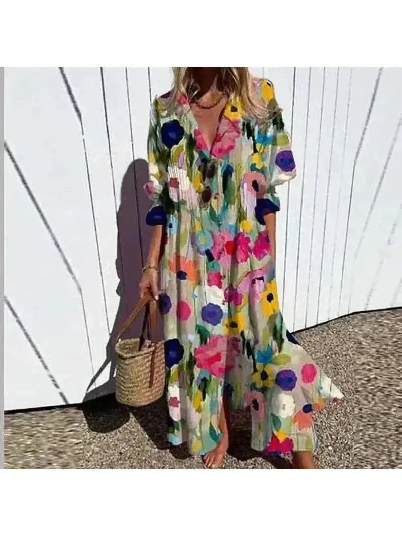 Women's Demi Colourful Boho Maxi-Dress Summer Dress from Clara & James Palm Beach