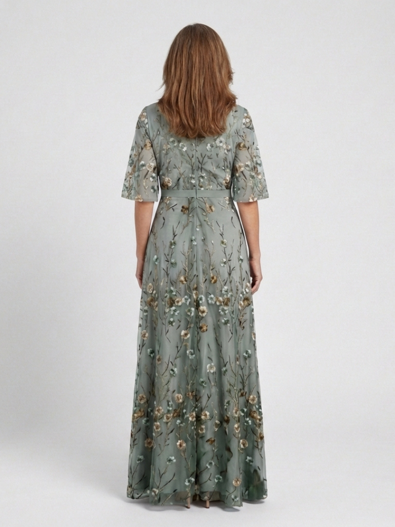 Women's Floral V-Neck Maxi Dress