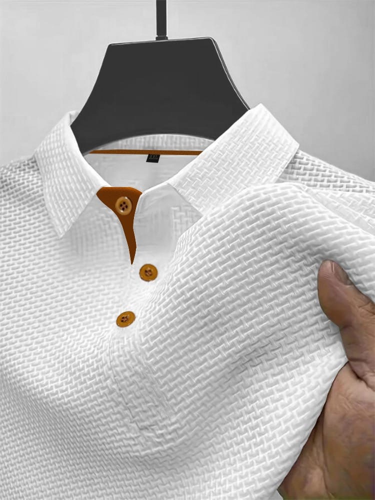 Men's Refined Textured Polo Shirt Polo Shirt from Clara & James Palm Beach