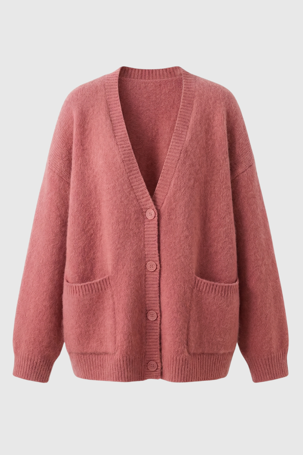 Women's Cozy Pink Knit Cardigan Sweater with Relaxed Fit Fall Dress & Knitwear from Clara & James Palm Beach
