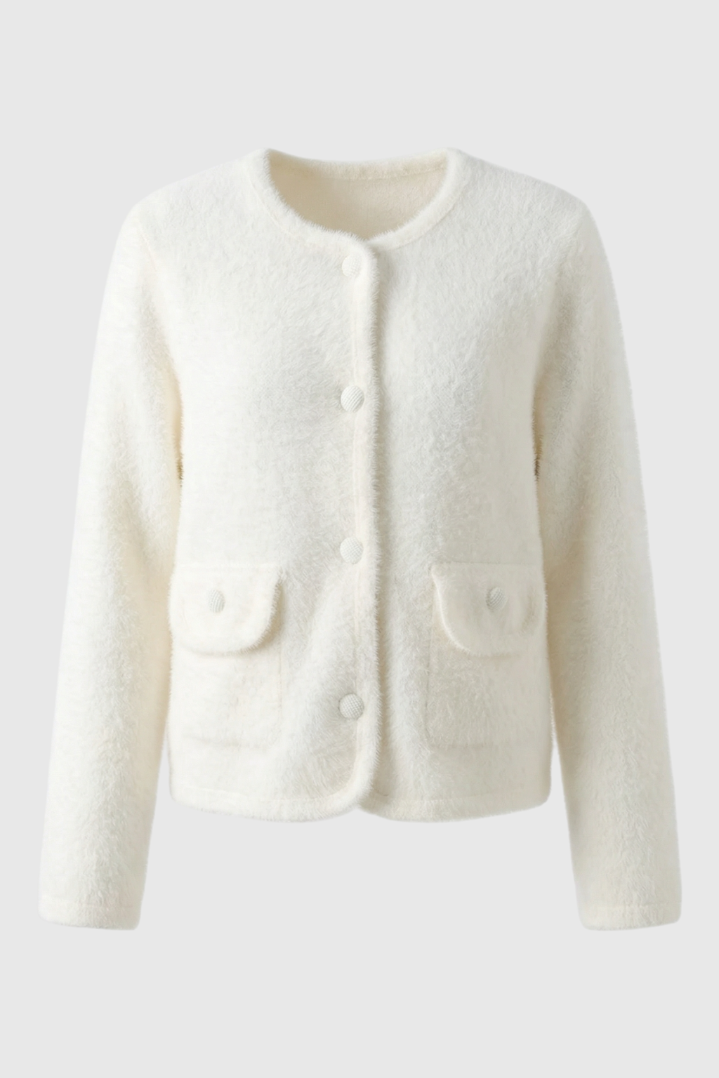 Women's Cozy White Open-Front Cardigan Sweater with Relaxed Fit Fall Dress & Knitwear from Clara & James Palm Beach