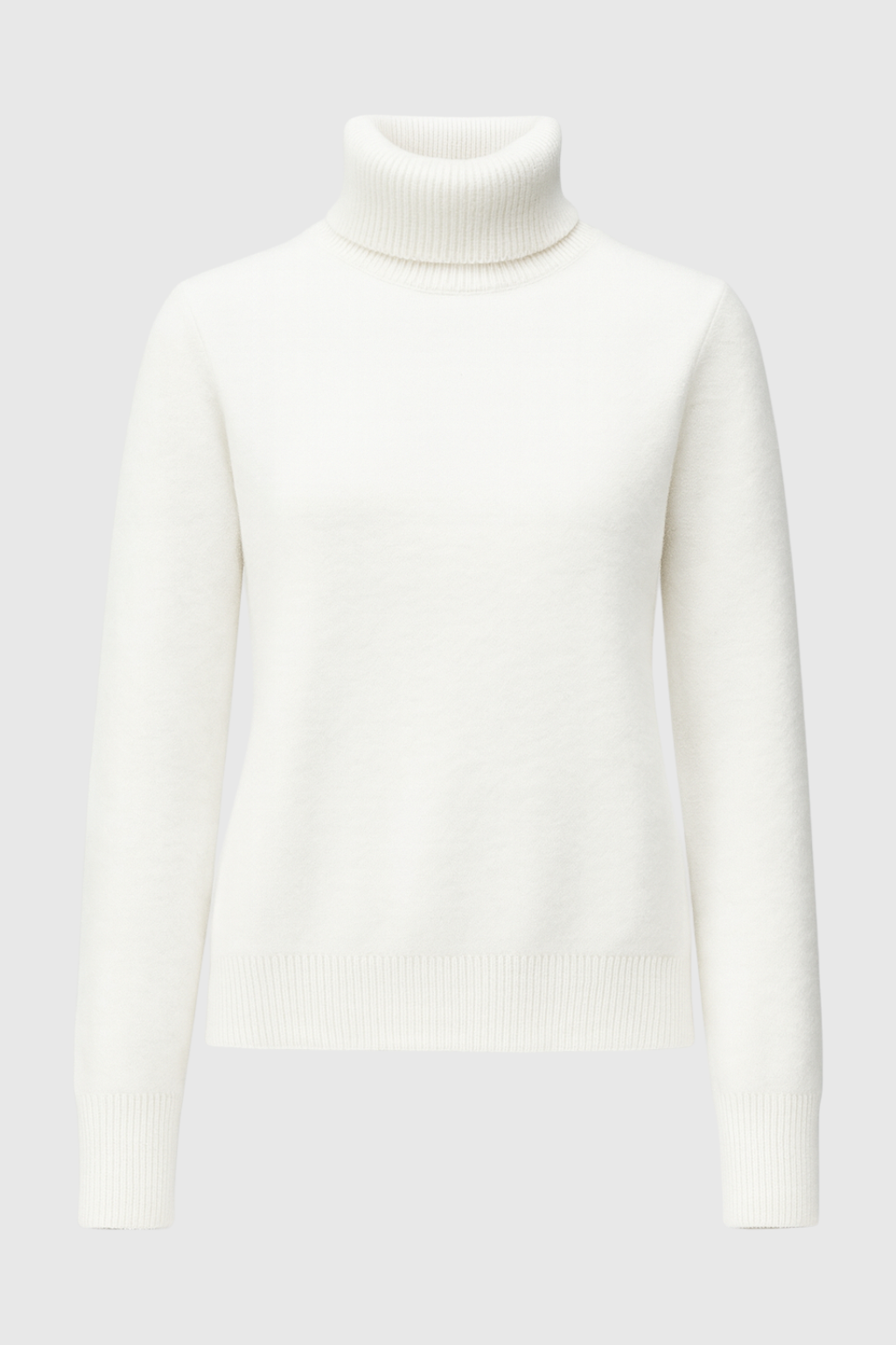 Women's Elegant Slim Fit White Turtleneck Sweater Fall Dress & Knitwear from Clara & James Palm Beach