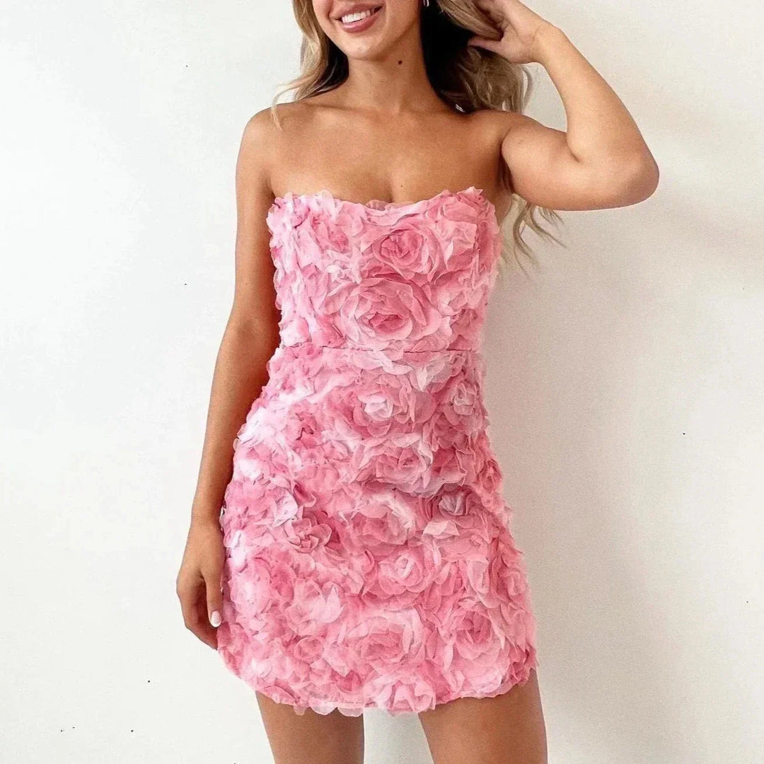 Women's Strapless Mini Dress Homecoming Dress from Clara & James Palm Beach