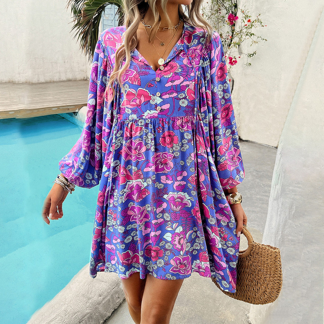Women's Short Dress Floral Print Everyday Top & Bottom from Clara & James Palm Beach