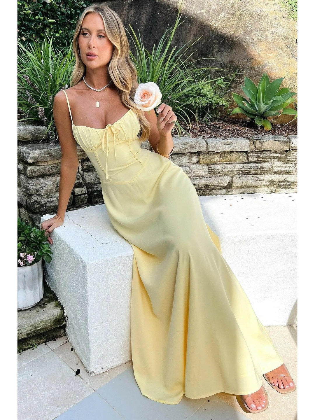 Women's Lace-Up Sleeveless Maxi Dress Summer Dress from Clara & James Palm Beach