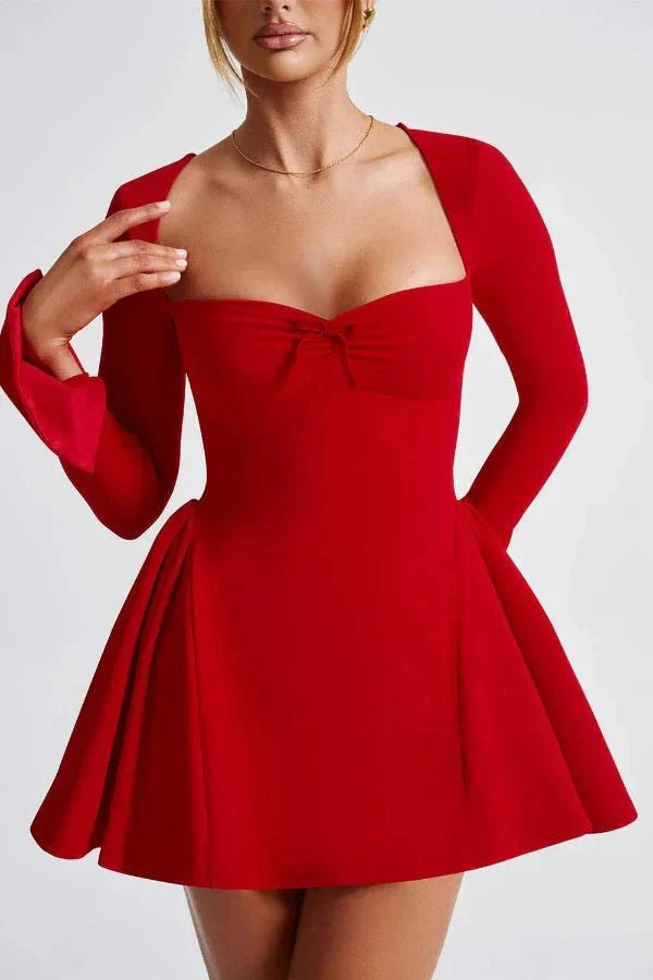 Women's Elegant Mini Homecoming Dress with Pleated Skirt Cocktail & Formal Dress from Clara & James Palm Beach