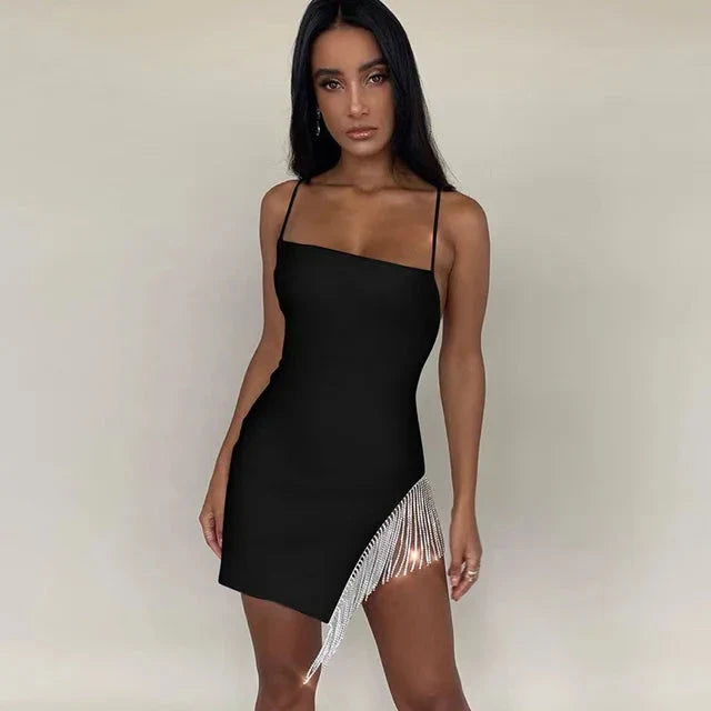 Women's Mini Dress Bodycon Beaded Fringe Homecoming Dress from Clara & James Palm Beach