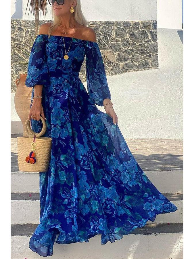 Women's Floral Off-Shoulder Maxi Dress Wedding Guest Dress from Clara & James Palm Beach