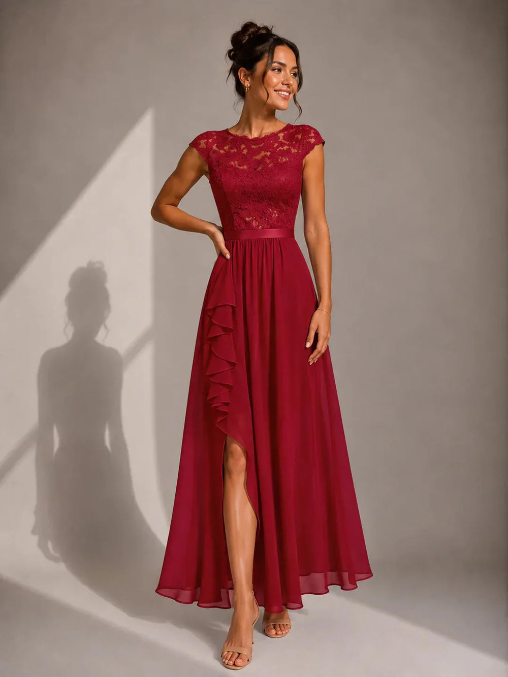 Women's Elegant Lace Slit Dress