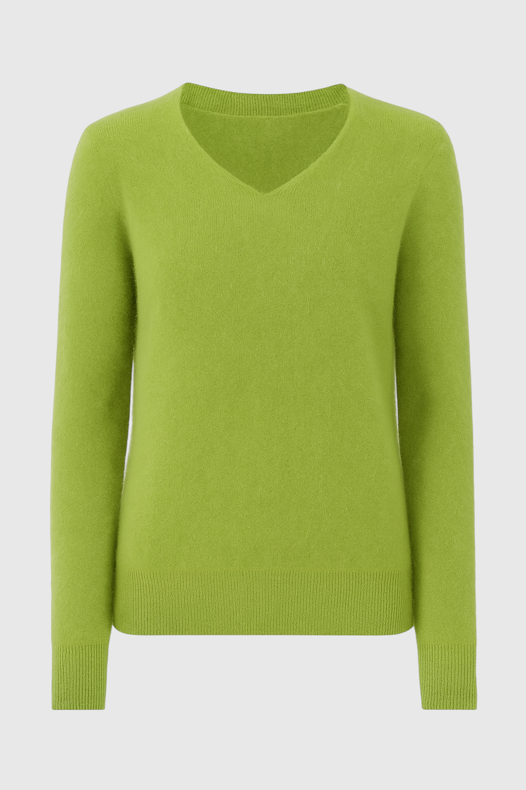 Women's Cozy Light Green V-Neck Sweater with Flattering Fit Fall Dress & Knitwear from Clara & James Palm Beach