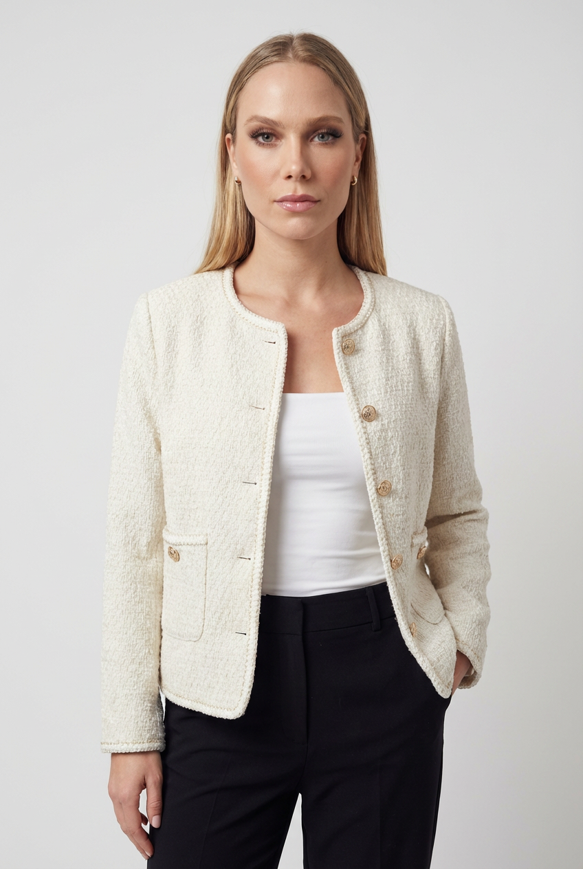 Women's Cozy White Cardigan Sweater with Relaxed Fit Fall Dress & Knitwear from Clara & James Palm Beach