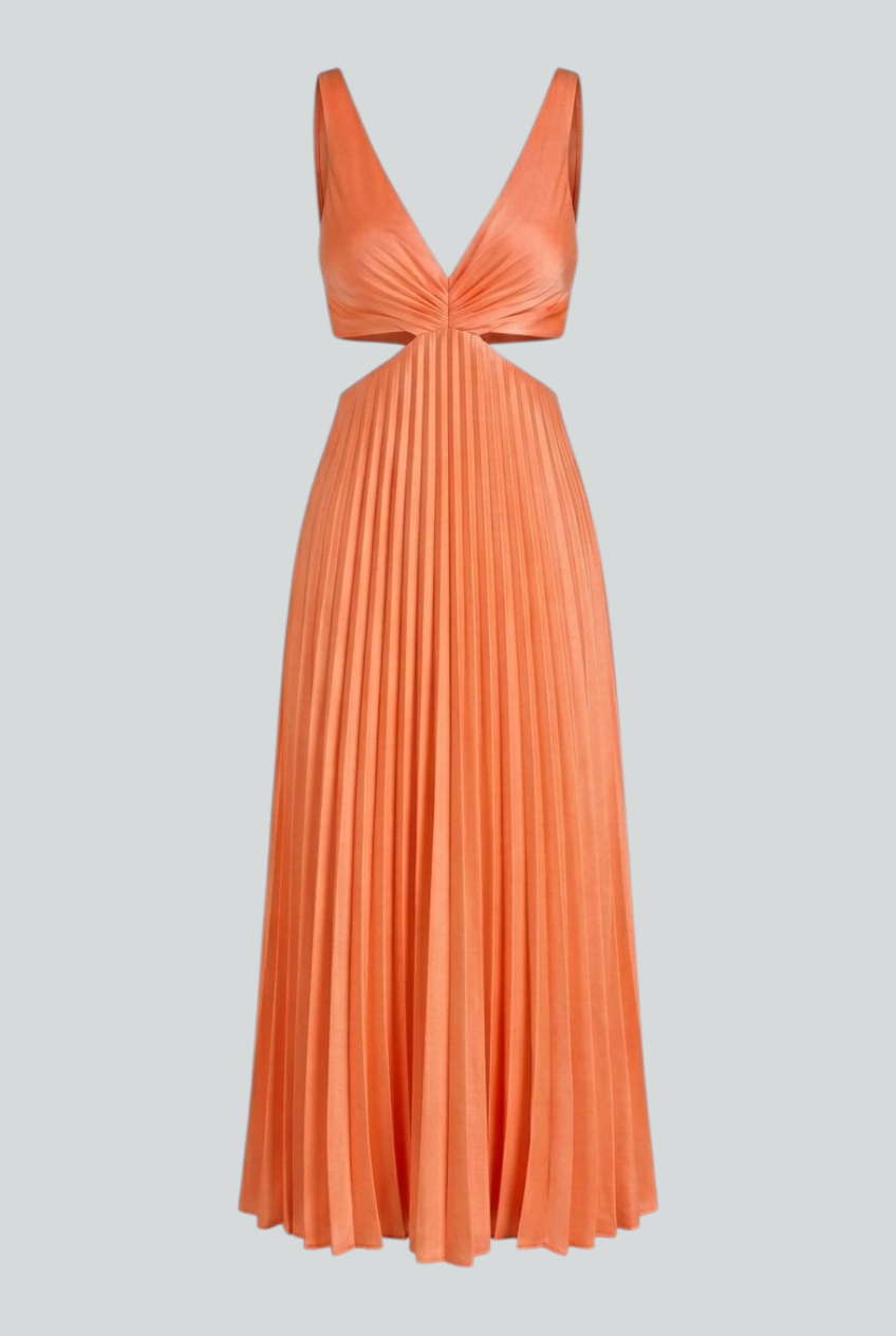 Women's Elegant Pleated Midi Dress with Flattering Fit Summer Dress from Clara & James Palm Beach