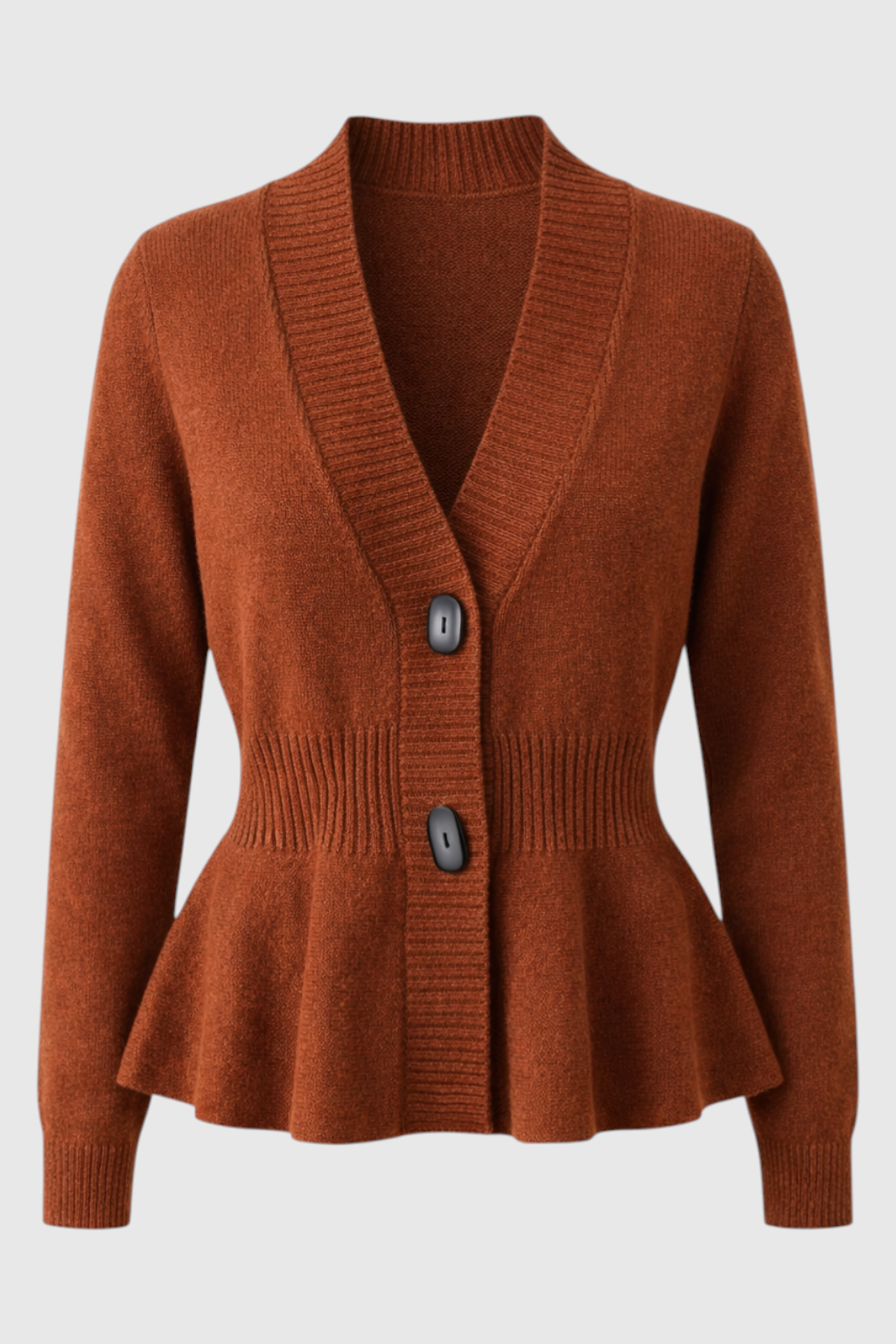 Women's Cozy Brown Long Cardigan with Relaxed Fit Fall Dress & Knitwear from Clara & James Palm Beach