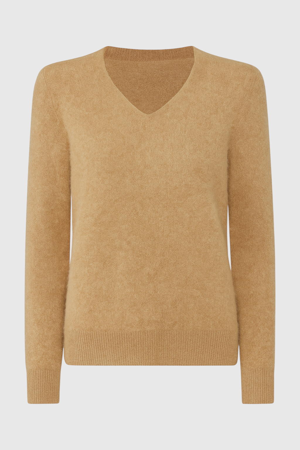 Women's Cozy Brown V-Neck Sweater with Flattering Fit Fall Dress & Knitwear from Clara & James Palm Beach