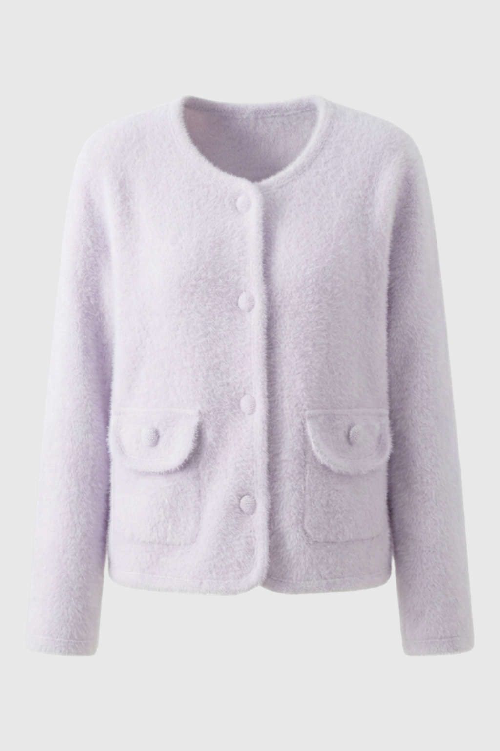Women's Cozy Purple Knitted Cardigan with Open Front Fall Dress & Knitwear from Clara & James Palm Beach