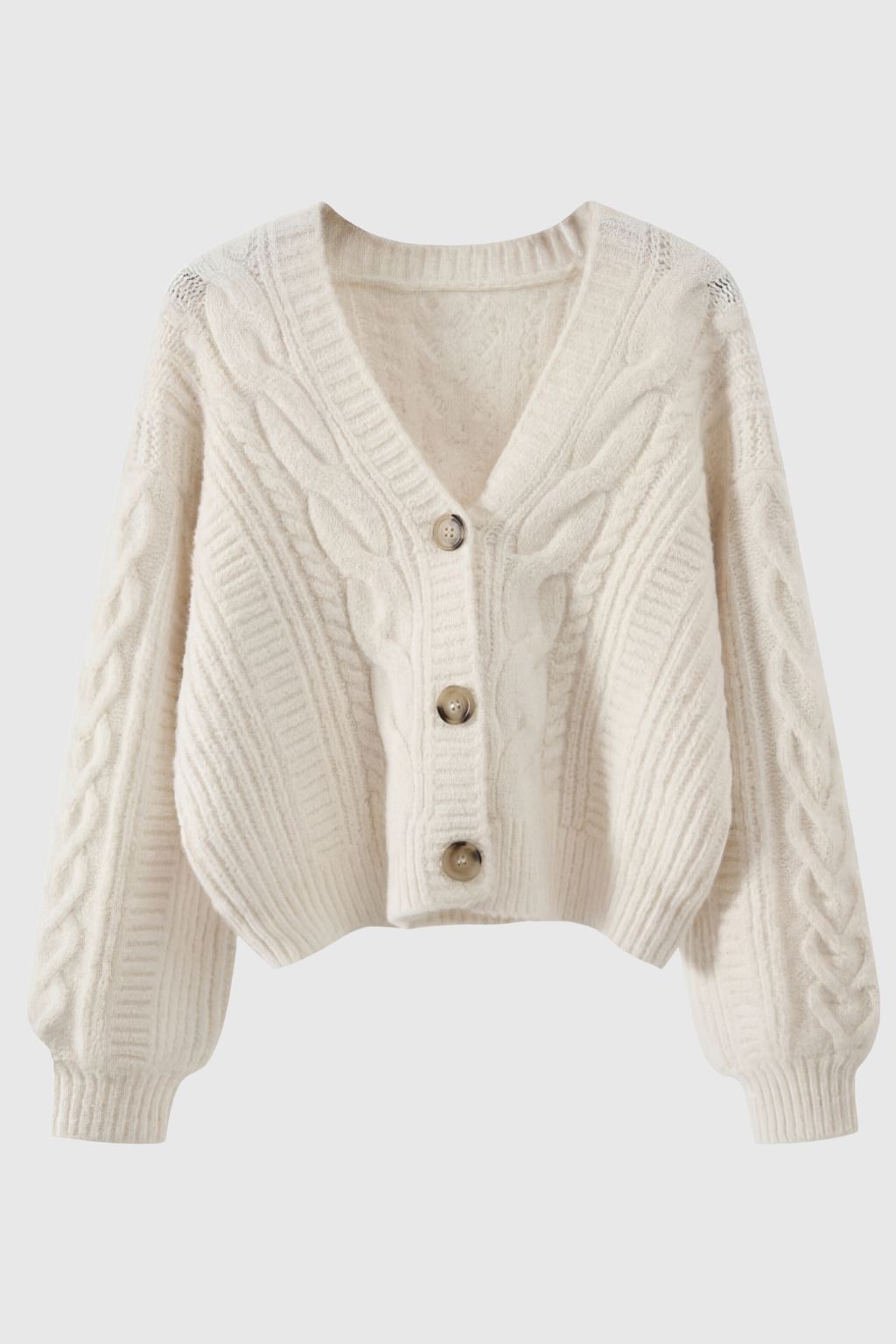 Women's Cozy Relaxed Fit White Cardigan Sweater with Ribbed Hem Fall Dress & Knitwear from Clara & James Palm Beach